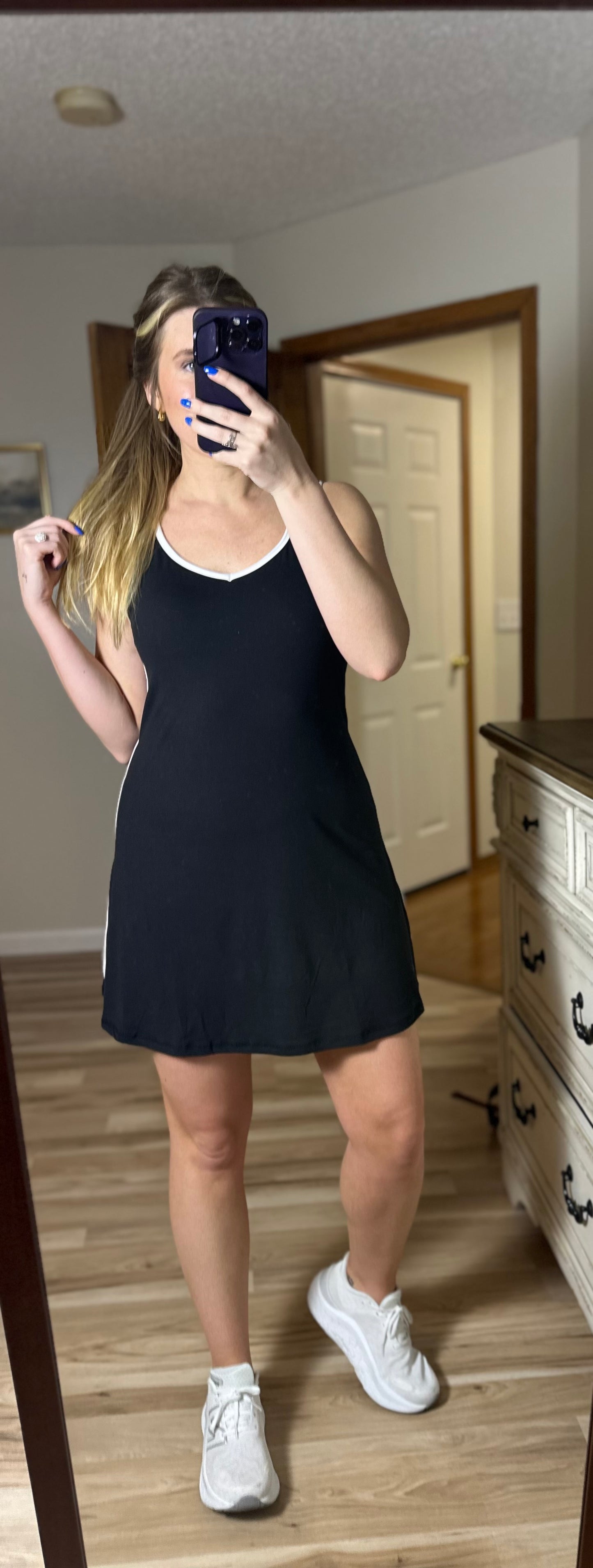 Neutral Stripe Athletic Dress