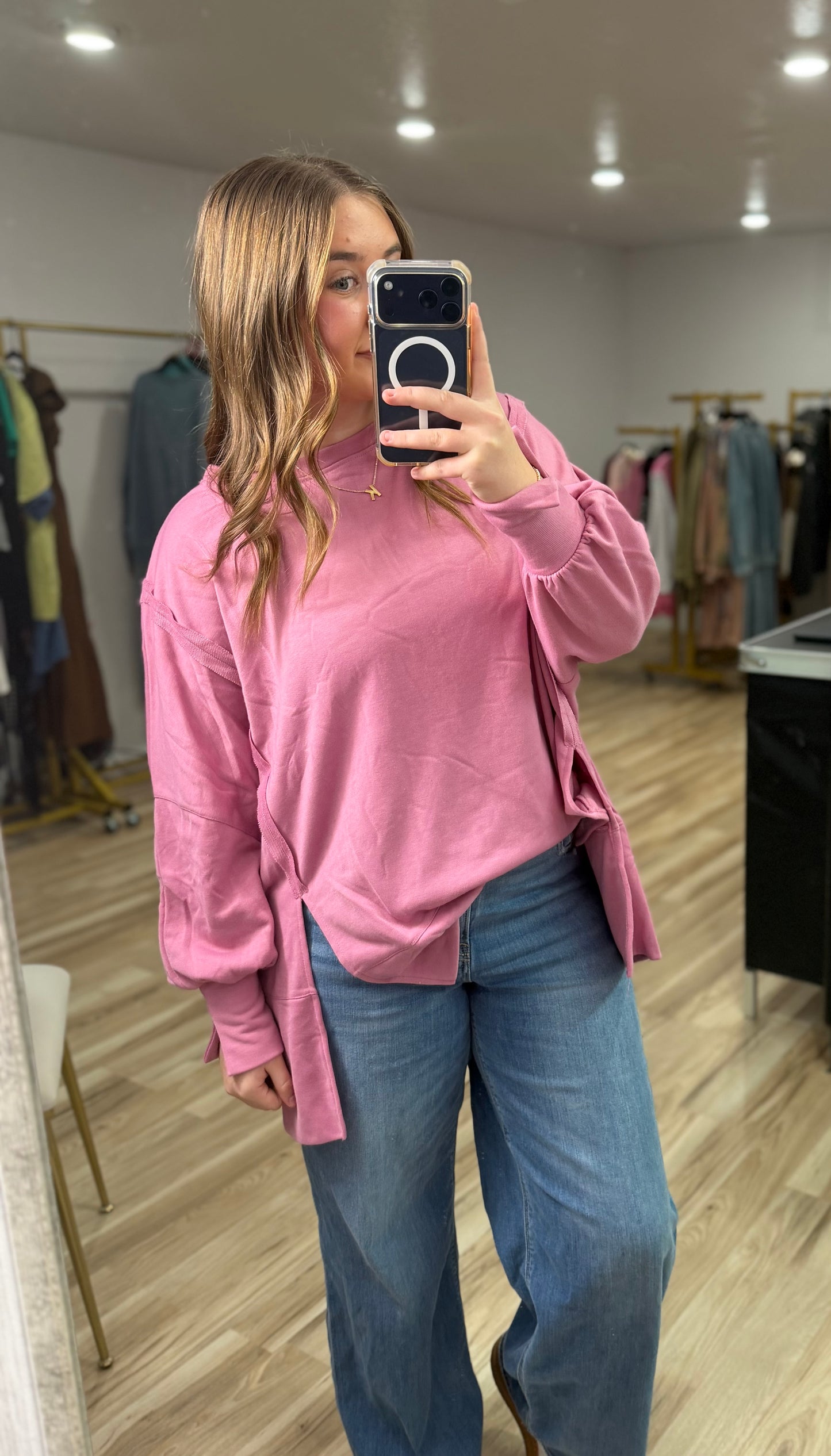 PINK OVERSIZED PULLOVER