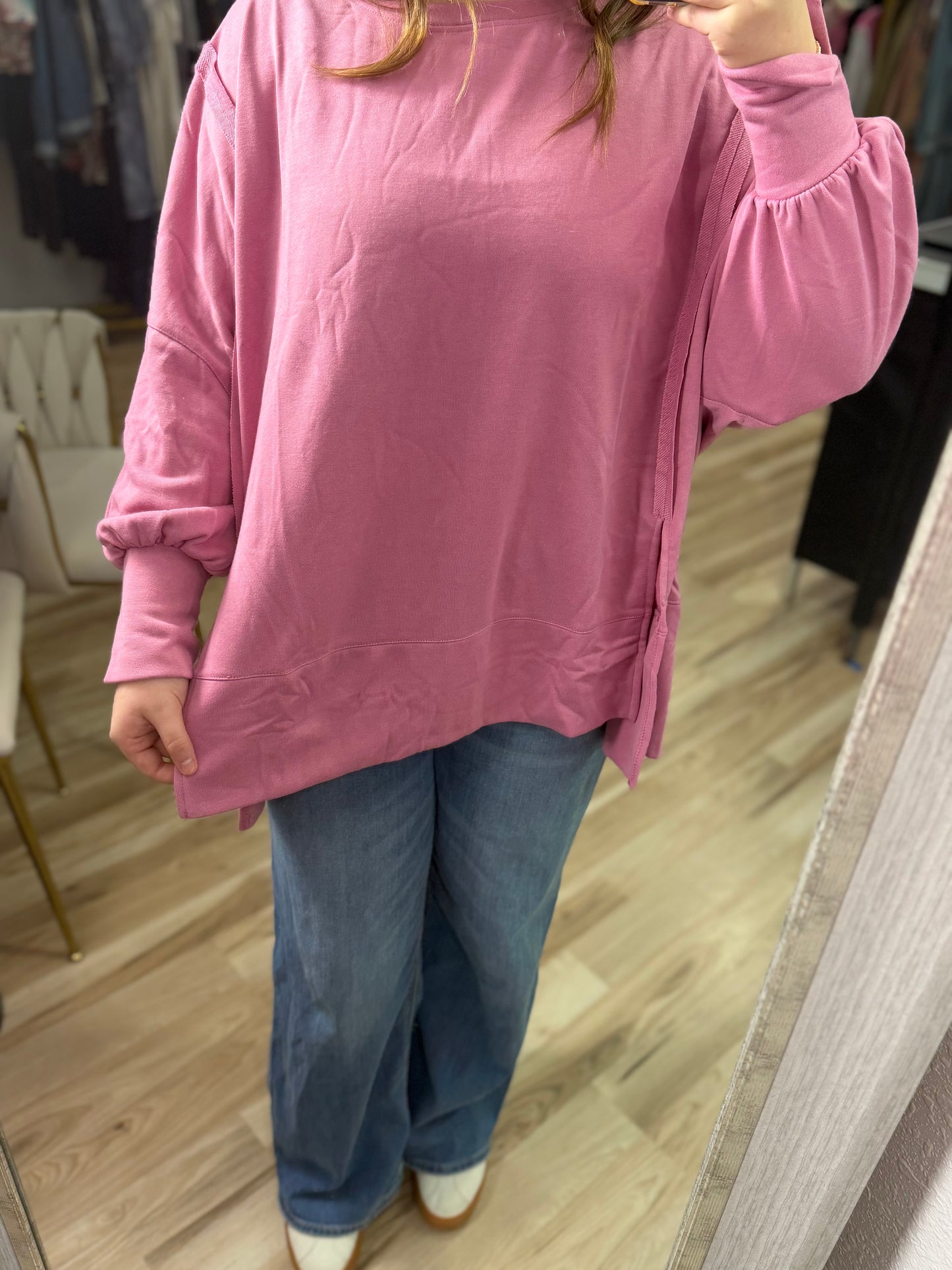 PINK OVERSIZED PULLOVER