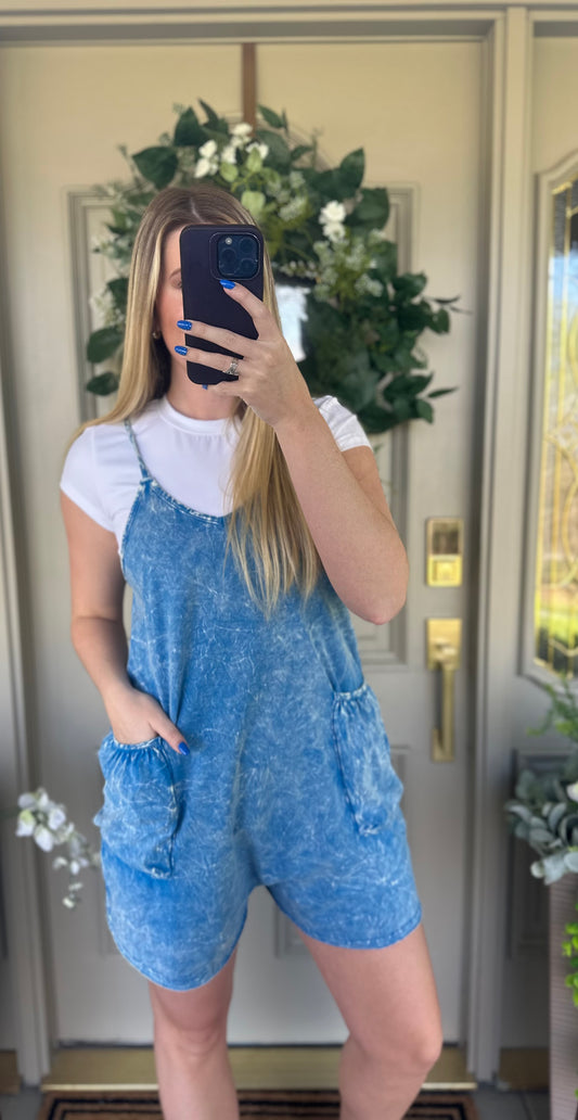 Acid Wash Hotshot Romper