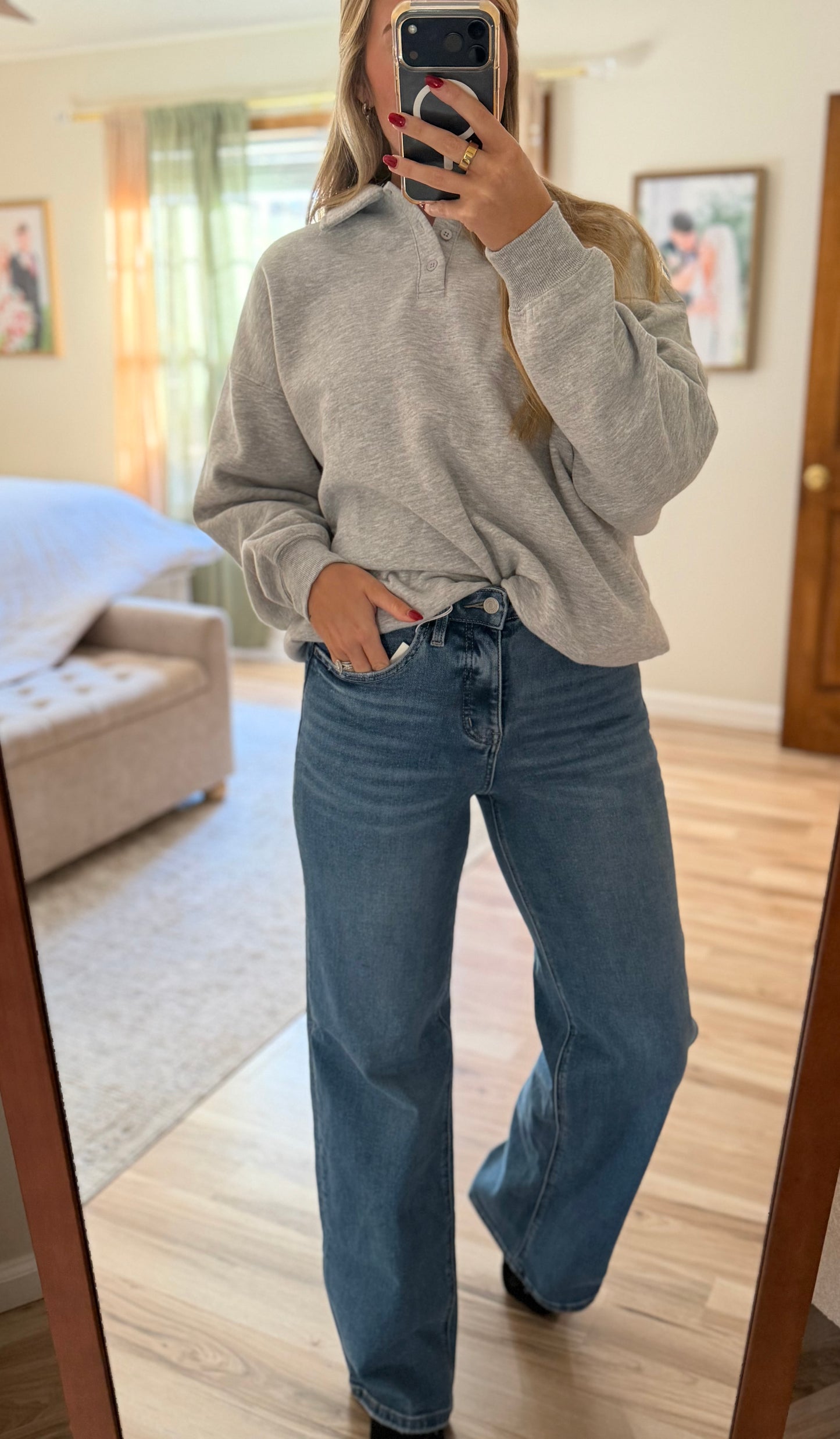 LOVERVET TUMMY CONTROL WIDE LEG JEANS