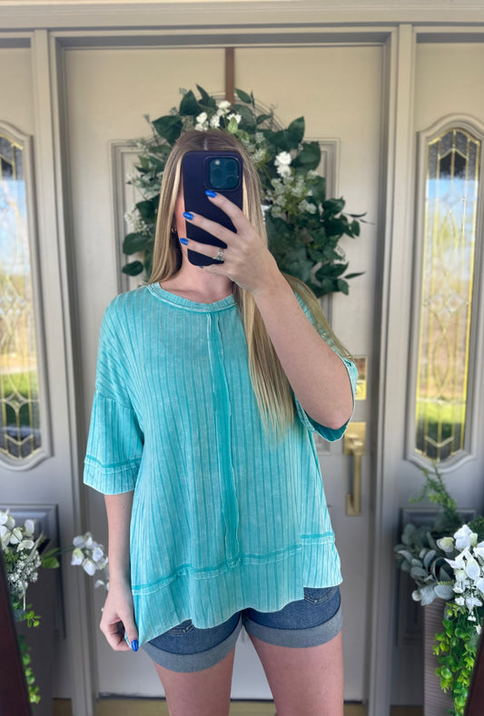 Buttery Soft Teal Top